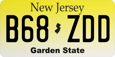 NJ license plate B68ZDD
