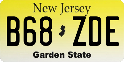 NJ license plate B68ZDE