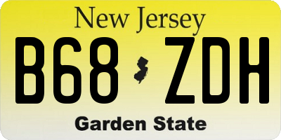NJ license plate B68ZDH