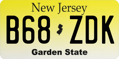 NJ license plate B68ZDK