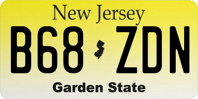NJ license plate B68ZDN
