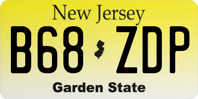 NJ license plate B68ZDP