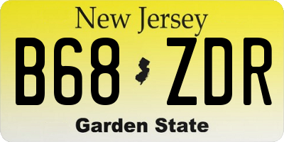 NJ license plate B68ZDR