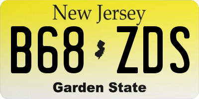 NJ license plate B68ZDS