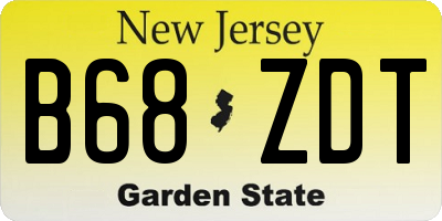 NJ license plate B68ZDT