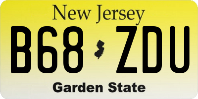 NJ license plate B68ZDU