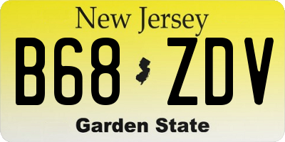 NJ license plate B68ZDV
