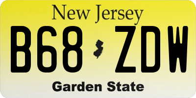 NJ license plate B68ZDW