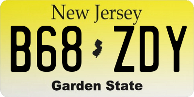 NJ license plate B68ZDY