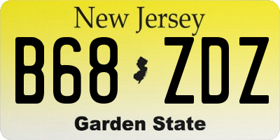 NJ license plate B68ZDZ