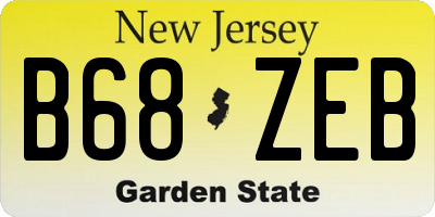 NJ license plate B68ZEB