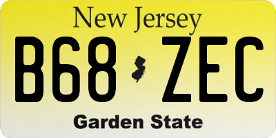 NJ license plate B68ZEC