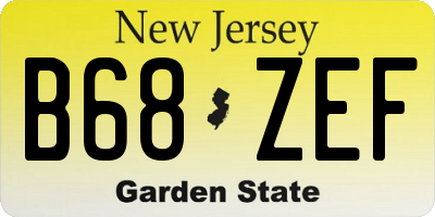 NJ license plate B68ZEF