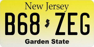 NJ license plate B68ZEG