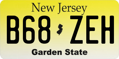 NJ license plate B68ZEH