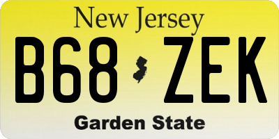 NJ license plate B68ZEK