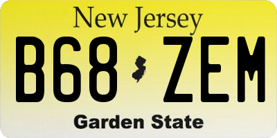 NJ license plate B68ZEM