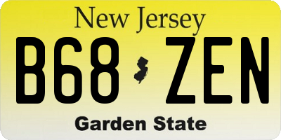 NJ license plate B68ZEN