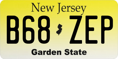 NJ license plate B68ZEP