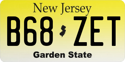 NJ license plate B68ZET