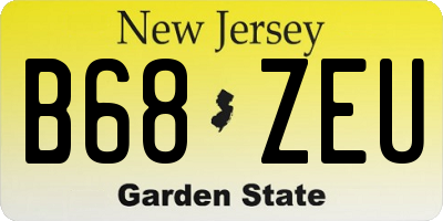NJ license plate B68ZEU