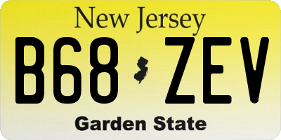 NJ license plate B68ZEV