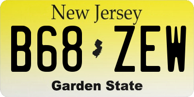 NJ license plate B68ZEW