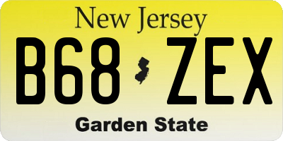 NJ license plate B68ZEX
