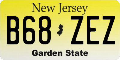 NJ license plate B68ZEZ