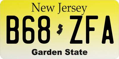 NJ license plate B68ZFA