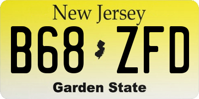 NJ license plate B68ZFD