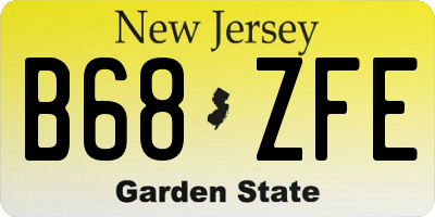 NJ license plate B68ZFE