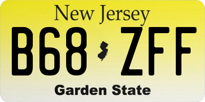 NJ license plate B68ZFF