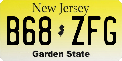 NJ license plate B68ZFG