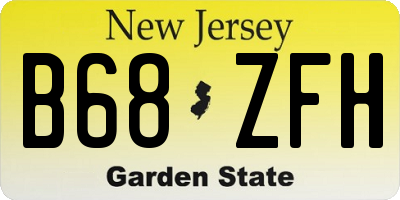 NJ license plate B68ZFH