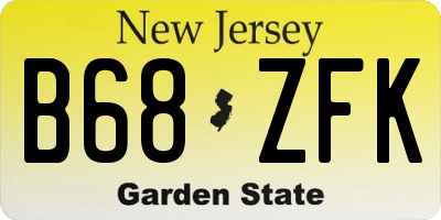 NJ license plate B68ZFK