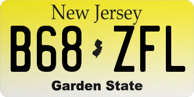 NJ license plate B68ZFL