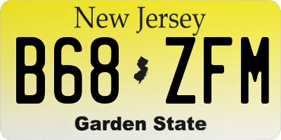 NJ license plate B68ZFM