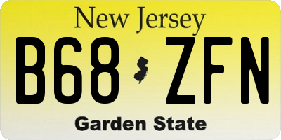 NJ license plate B68ZFN