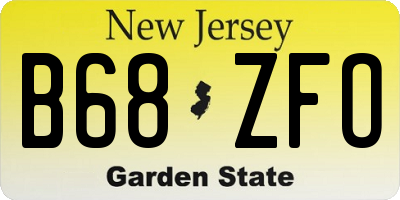 NJ license plate B68ZFO