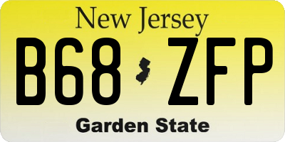 NJ license plate B68ZFP