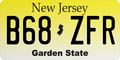 NJ license plate B68ZFR