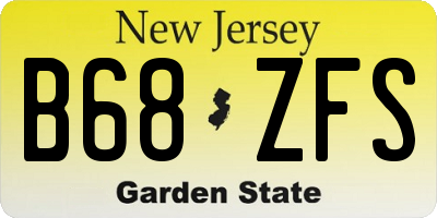 NJ license plate B68ZFS