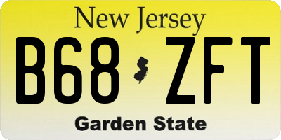 NJ license plate B68ZFT