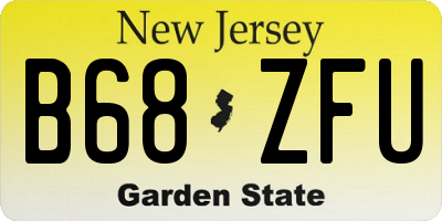 NJ license plate B68ZFU