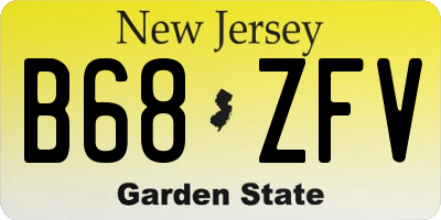 NJ license plate B68ZFV
