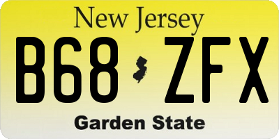 NJ license plate B68ZFX