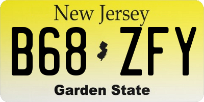 NJ license plate B68ZFY
