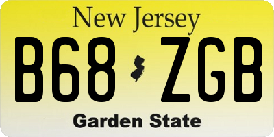 NJ license plate B68ZGB