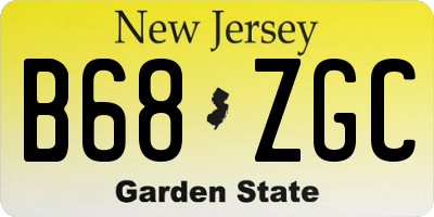 NJ license plate B68ZGC